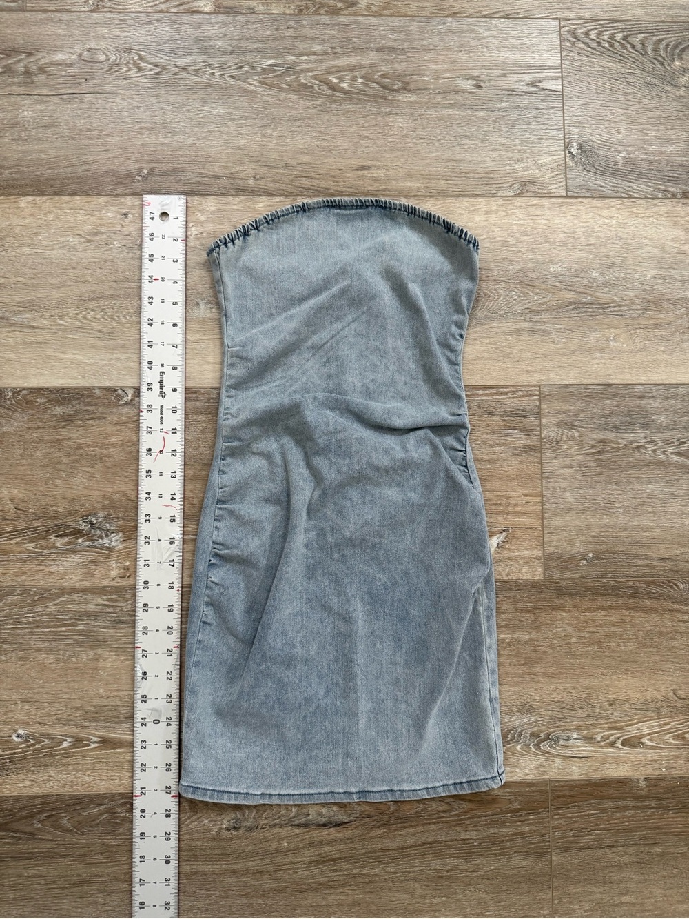 Sheike Strapless Denim Mini Dress - Gray Wash